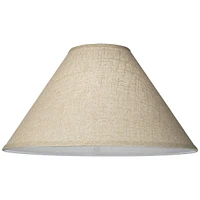 Fine Burlap Large Empire Lamp Shade 6" Top x 19" Bottom x 10.5" High x 12" Slant (Spider) Replacement with Harp and Finial - Spring crest