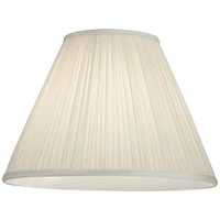 Beige Mushroom Pleated Medium Empire Lamp Shade 7" Top x 16" Bottom x 12" Slant x 11.25" High (Spider) Replacement with Harp and Finial