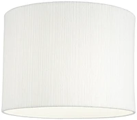 White Plastic Weave Medium Drum Lamp Shade 15" Top x 15" Bottom x 11" High (Spider) Replacement with Harp and Finial - Springcrest