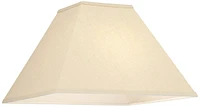 Beige Linen Medium Square Lamp Shade 6" Top x 16" Bottom x 12" Slant x 10" High (Spider) Replacement with Harp and Finial - Springcrest