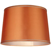 Sydnee Satin Medium Drum Lamp Shade 14" Top x 16" Bottom x 11" Slant x 11" High (Spider) Replacement with Harp and Finial