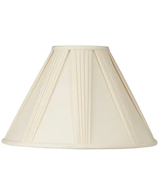 Empire Lamp Shade Ivory French Drape White Large 6" Top x 17" Bottom x 12" High Spider with Replacement Harp and Finial Fitting - Springcrest