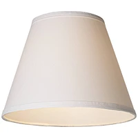 Off White Small Lamp Shade 6" Top x 11" Bottom x 8" High x 8.5" Slant (Spider) Replacement with Harp and Finial - Springcrest