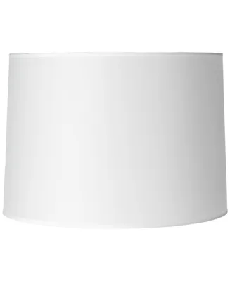 Hardback White Medium Drum Paper Lamp Shade 15" Top x 16" Bottom x 11" Slant x 11" High (Spider) Replacement with Harp and Finial - Spring crest
