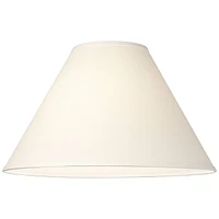 Set of 2 Empire Lamp Shades White Linen Chimney Large 6" Top x 17" Bottom x 10" High Spider with Replacement Harp and Finial Fitting - Spring crest