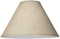 Set of 2 Empire Lamp Shades Fine Burlap Beige Large 6" Top x 17" Bottom x 11.5" High Spider with Replacement Harp and Finial Fitting - Springcrest