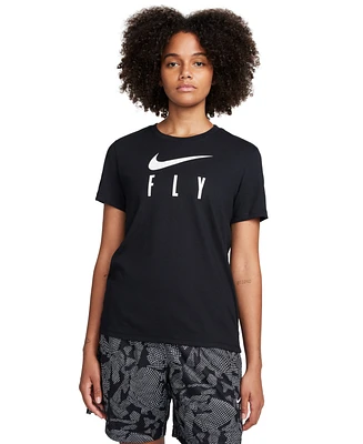 Nike Women's Swoosh Fly Dri-fit Crewneck Graphic T-Shirt