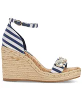 Karl Lagerfeld Paris Catalyna Embellished Wedge Espadrille Sandals