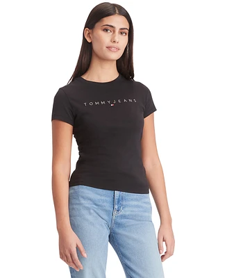 Tommy Jeans Women's Cotton Slim-Fit Tonal-Logo T-Shirt