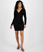 Guess Women's Long-Sleeve V-Neck Clara Dress