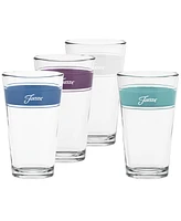 Fiesta Coastal Frame 16 Ounce Tapered Cooler Glass, Set of 4