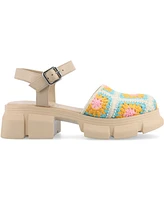 Journee Collection Women's Droit Platform Round Toe Sandals