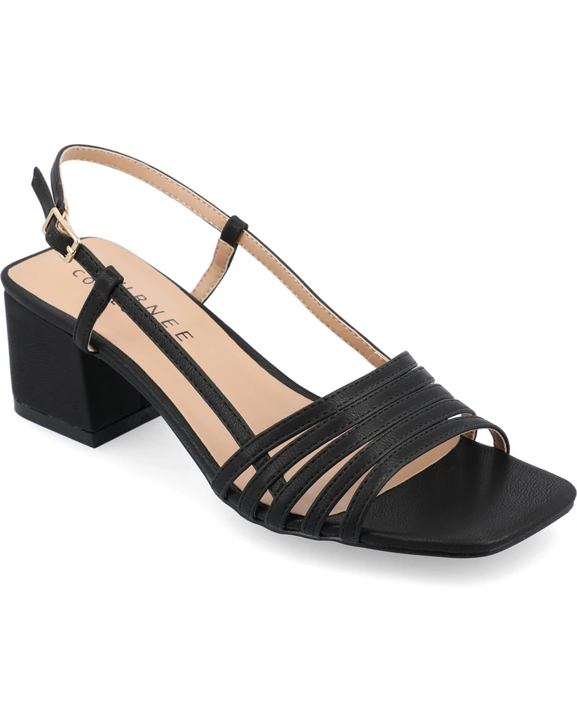Journee Collection Women's Shayana Slingback Block Heel Sandals