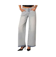 Women's Released hem low rise jeans