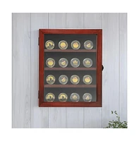 Medals Display Case - Solid Wood With Acrylic Window - Anti-Theft Lock With 2 Keys - For Mementos And Keepsakes