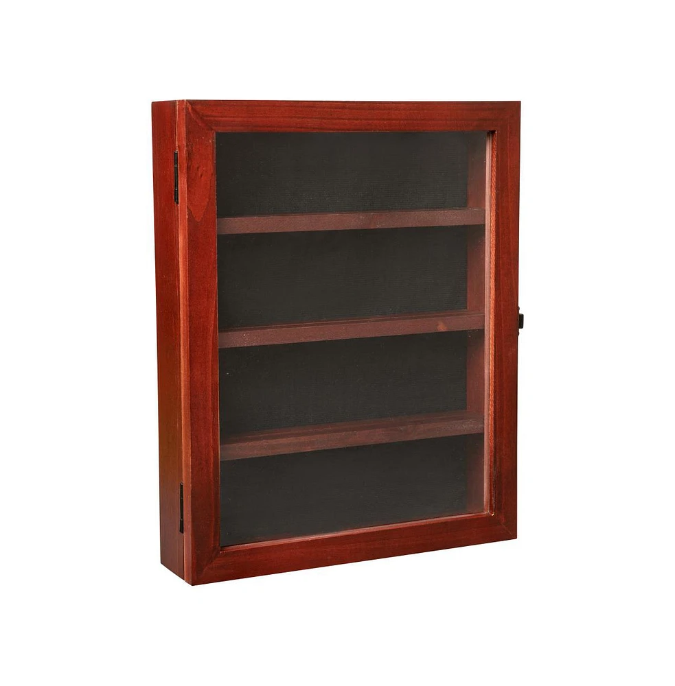 Medals Display Case - Solid Wood With Acrylic Window - Anti-Theft Lock With 2 Keys - For Mementos And Keepsakes