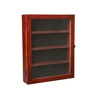 Medals Display Case - Solid Wood With Acrylic Window - Anti-Theft Lock With 2 Keys - For Mementos And Keepsakes