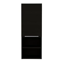 Mila Bathroom Cabinet, Two Interior Shelves, Two External Shelves, Single Door Cabinet - Black