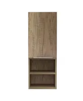 Simplie Fun Mila Bathroom Cabinet, Two Interior Shelves, Two External Shelves, Single Door Cabinet -Smokey Oak