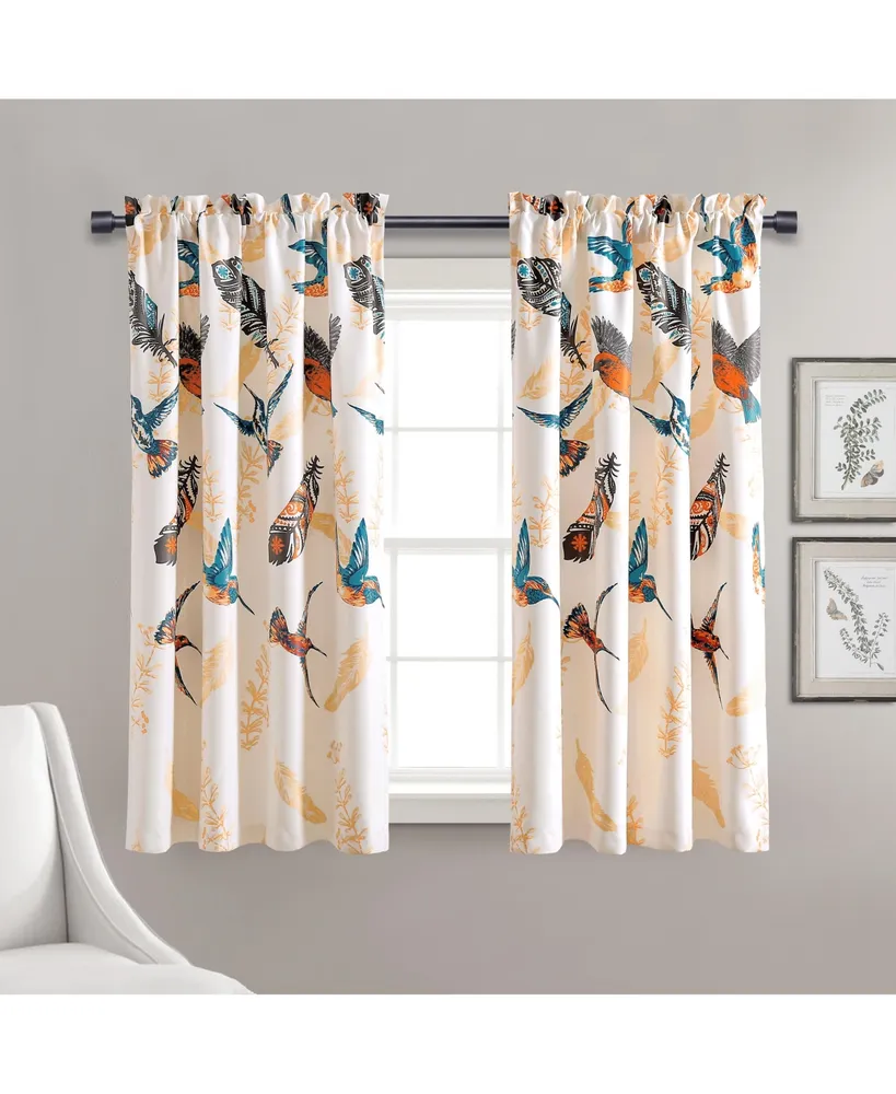 Bird Breeze Light Filtering Window Curtain Panels