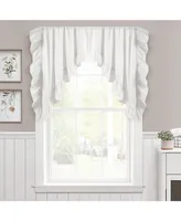 Linen Ruffle Kitchen Swags White Pair 68X38 (Each 34X38)