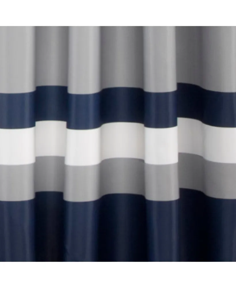 Alexander Stripe Light Filtering Window Curtain Panels Navy 52x95 Set