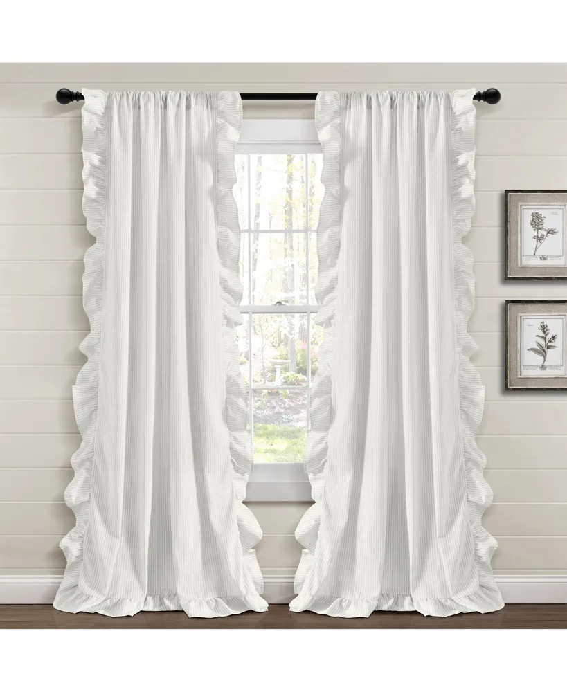 Farmhouse Reyna Ruffle Window Curtain Panels