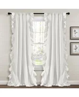 Farmhouse Reyna Ruffle Window Curtain Panels