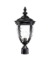 Bellagio 21 1/4" High Country Traditional Outdoor Post Light Fixture Pole Porch House Exterior Lantern Weatherproof Texturized Black Finish Metal Clea