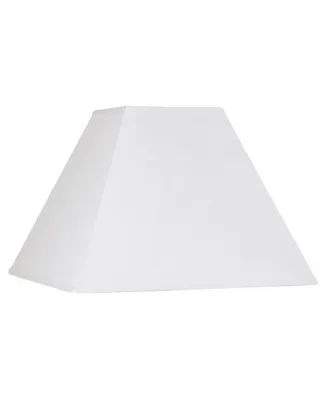 White Linen Large Square Lamp Shade 7" Top x 17" Bottom x 13" Slant x 12" High (Spider) Replacement with Harp and Finial - Springcrest