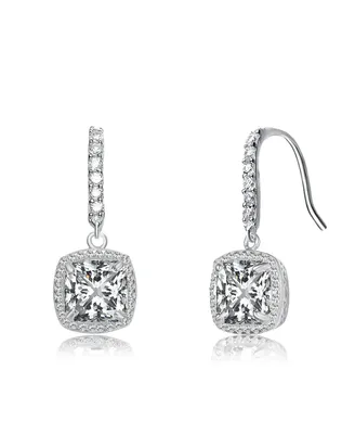 Stylish Asscher Cut Cubic Zirconia Square Drop Earring