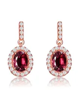 18k Rose Gold Plated Cubic Zirconia Dangle Earrings