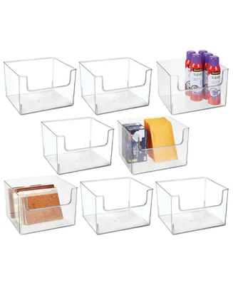 mDesign Office Plastic Storage Organizer Bin with Open Dip Front, Pack