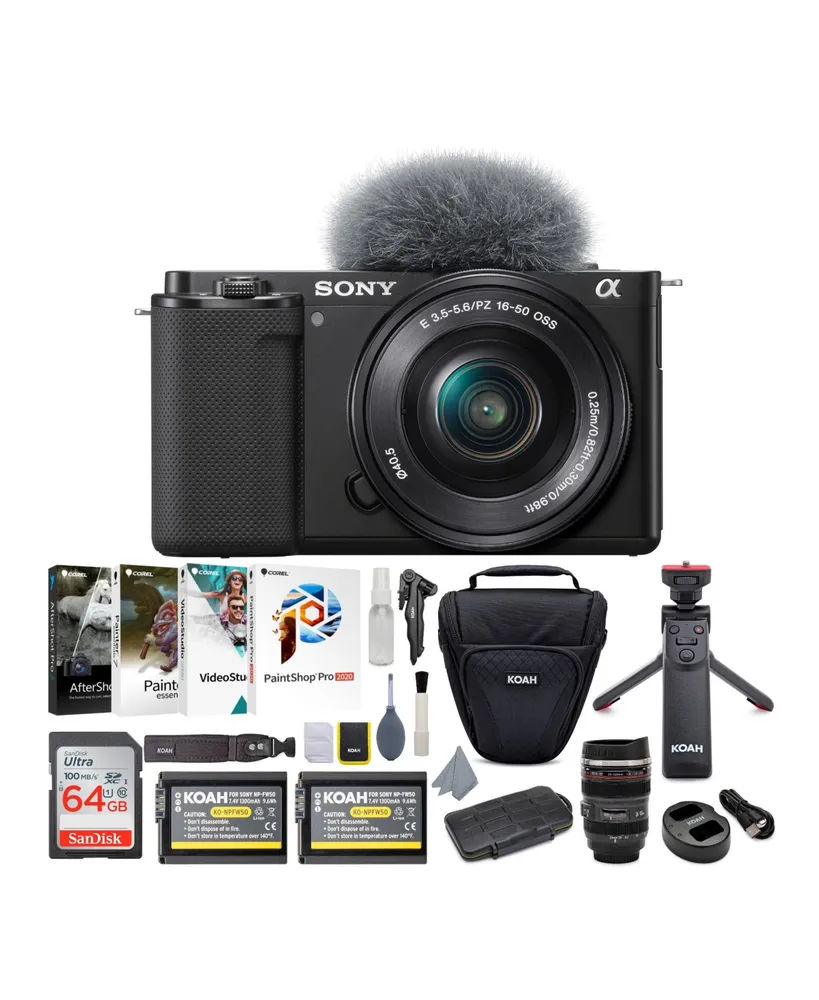 Sony Alpha Zv-E10 Aps-c Vlog Camera with Lens (Black) Content Creator's Bundle