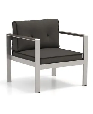 Sugift Contemporary Sofa Chair with Wpc Armrests and Back Cushions