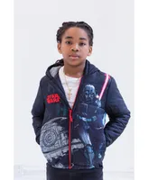Starwars Star Wars Tie Fighter Darth Vader Zip Up Puffer Jacket Toddler| Child Boys