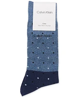 Calvin Klein Men's Flat Knit Crew Length Patterned Dress Socks