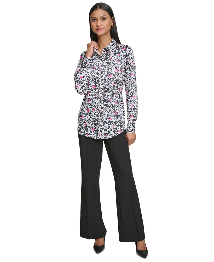 Karl Lagerfeld Women's Printed Long-Sleeve Shirt