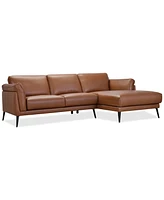 Keery 112" 2-Pc. Leather Sectional with Chaise, Created for Macy's