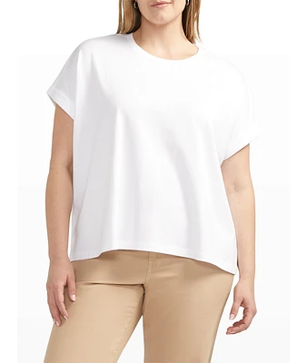 Jag Plus Size Drapey Luxe Short Sleeve T-shirt