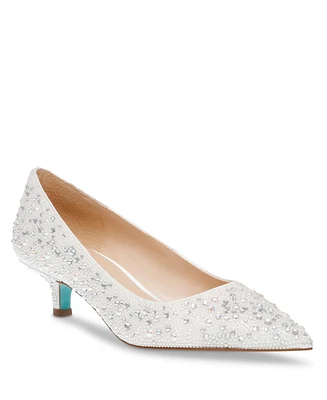 Betsey Johnson Women's Scout Rhinestone Evening Kitten Heels