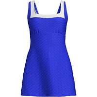 Lands' End Women's Texture Square Neck Swim Dress