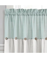 Lush Decor Linen Button Farmhouse Kitchen Tier Curtain Set, Pair - Rustic Home