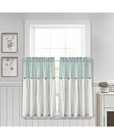 Lush Decor Linen Button Farmhouse Kitchen Tier Curtain Set, Pair - Rustic Home