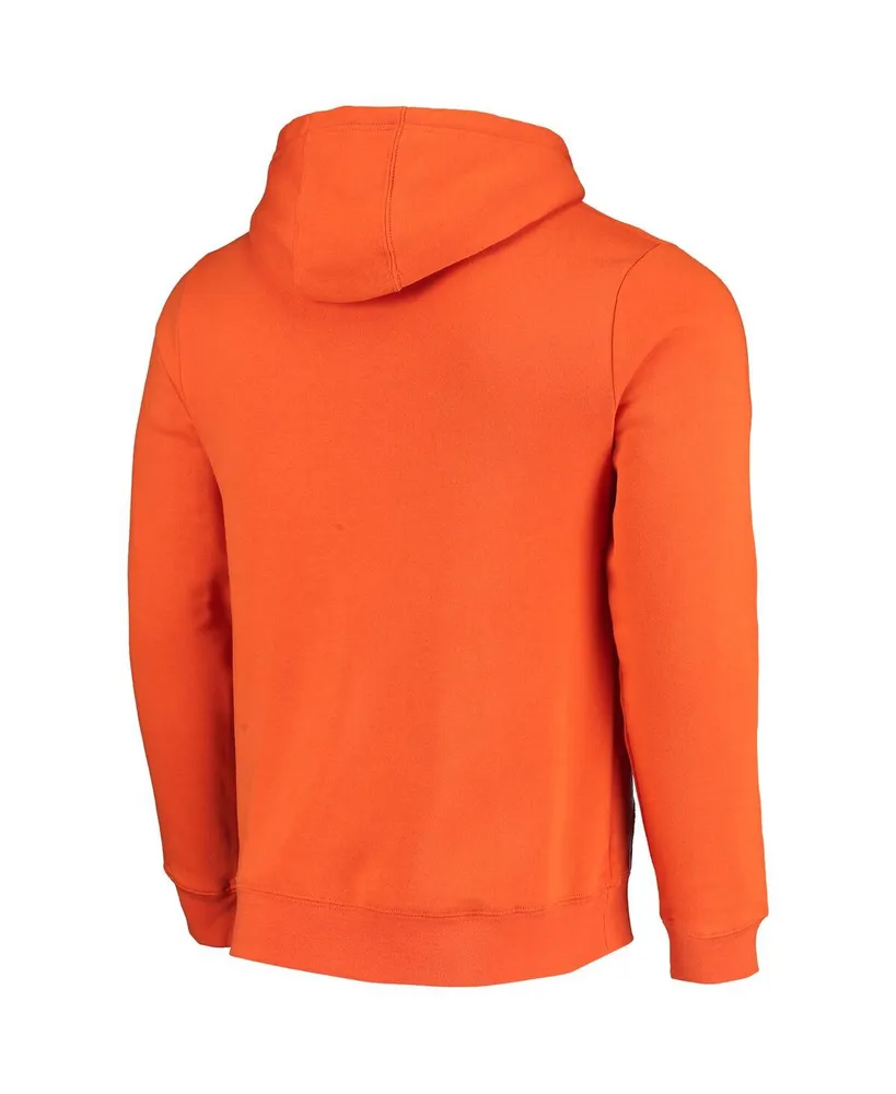Men's Fanatics Orange Wnba Logo Fitted Pullover Hoodie