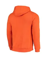 Men's Fanatics Orange Wnba Logo Fitted Pullover Hoodie