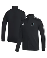 Men's adidas Black San Jose Sharks Raglan Full-Zip Track Jacket