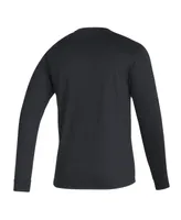 Men's adidas Black Nebraska Huskers Sideline Creator Practice Aeroready Long Sleeve T-shirt