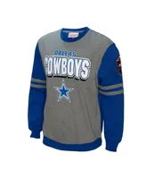 Men's Mitchell & Ness Royal Dallas Cowboys All Over 2.0 Pullover Sweatshirt