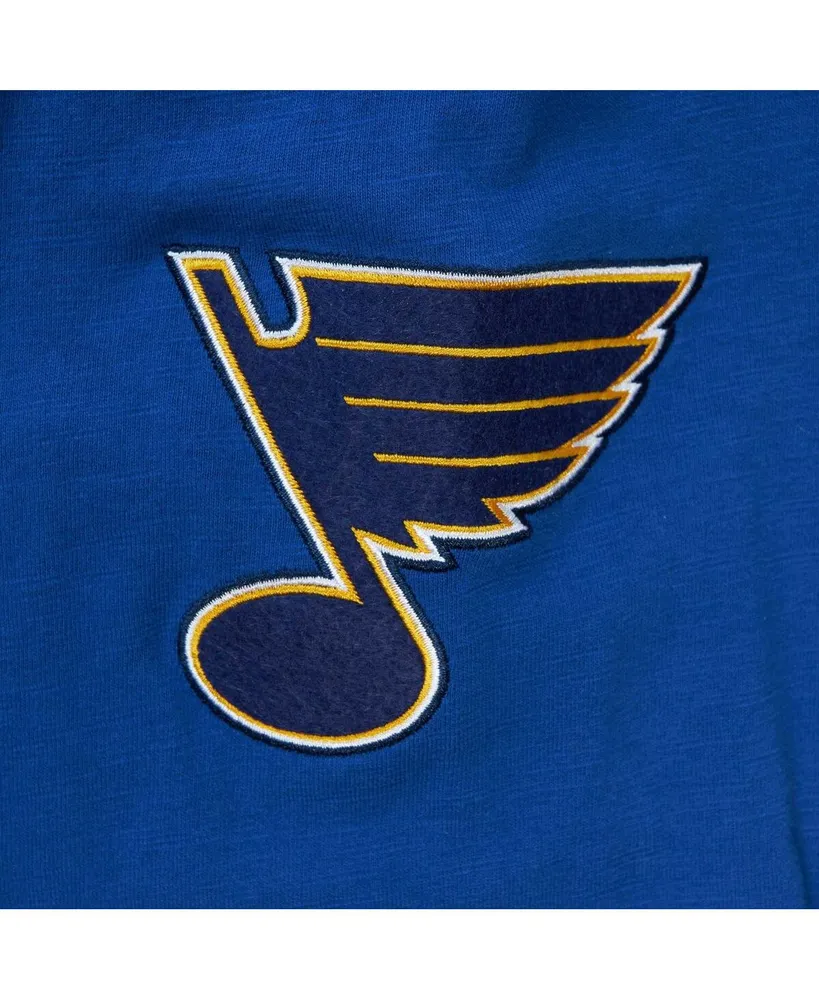 Men's Mitchell & Ness Blue St. Louis Blues Legendary Slub Hoodie Long Sleeve T-shirt